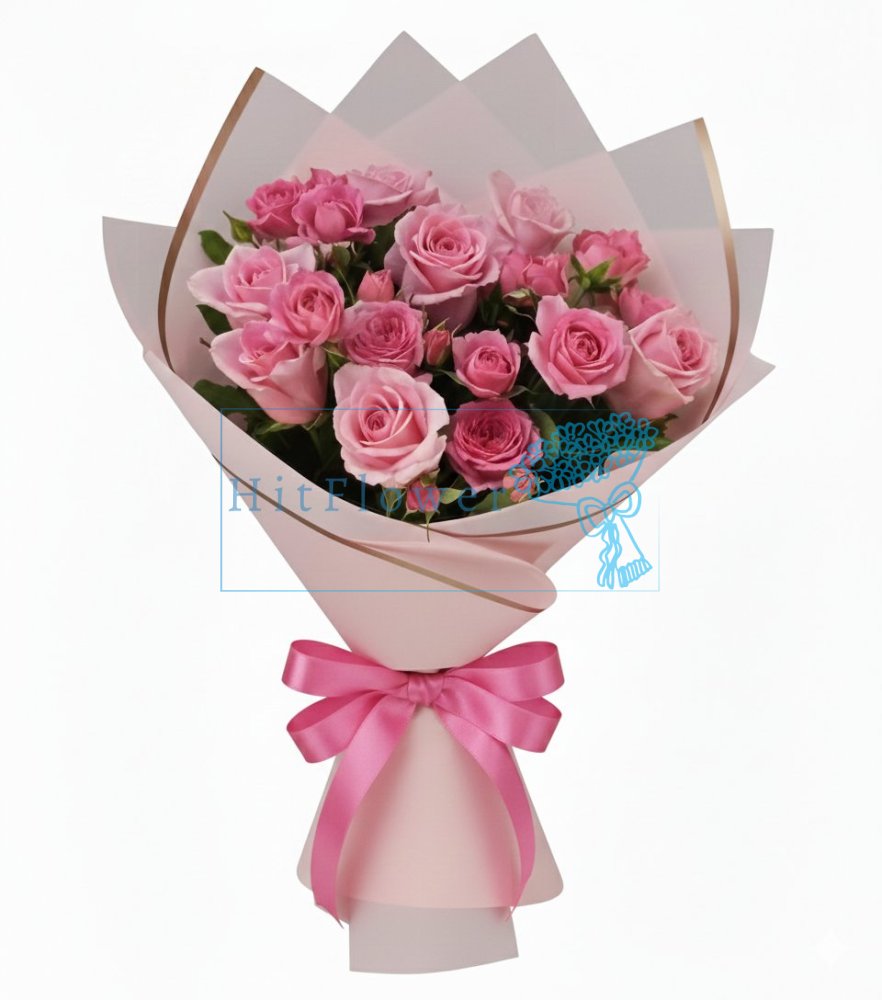 Букет роз  Розовый микс